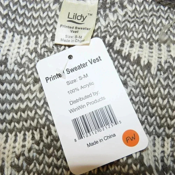 Buy 1 sweater, Get 2 Free!!! Lildy Printed Sweater Vest Size S-M NWT - Picture 6 of 6